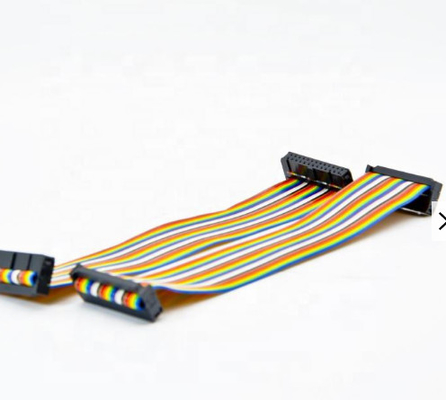 สายเคเบิล PCB แบบยืดหยุ่นหญิง FPC สีรุ้ง 2.0 2.54 มม. 60 พินริบบิ้นแบน