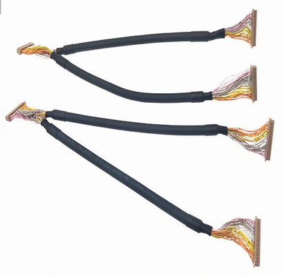 40p LVDS Wire Harness 50mm 30awg รถพ่วงรถยนต์ Single Double Shield Cable