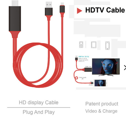 8 ขา 2 ม. สาย HDMI ประกอบสายสัญญาณเสียง 1080p ไปยัง Hdmi สำหรับ IPhone 13 13Plus