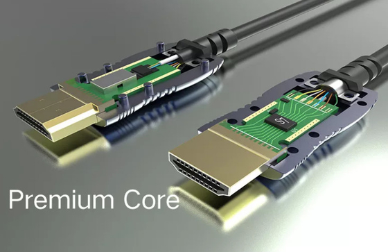 ชุดสายเคเบิล HDMI ขนาด 50 ถึง 300 ม. สายไฟเบอร์ออปติก 4k Hdmi PVC