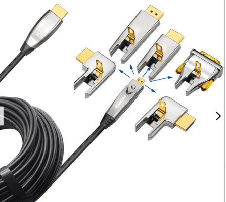 ชุดสายเคเบิล HDMI 48gps 20 ถึง 100ft 8k Hdmi Fiber Optic