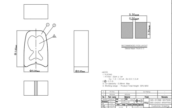 30mm Ring SMD Gasket Corrugated Flat O สำหรับการผลิตไฟฟ้า